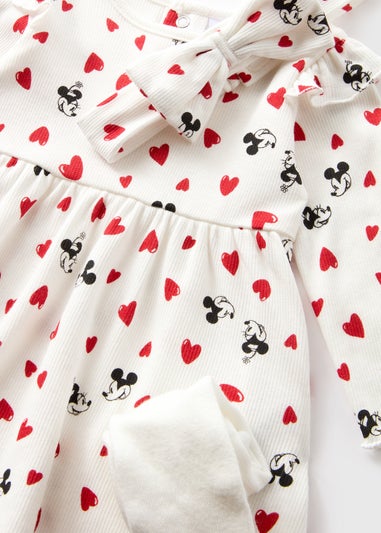 Disney Baby Cream Minnie Mouse Valentine Dress Set (Newborn-18mths)