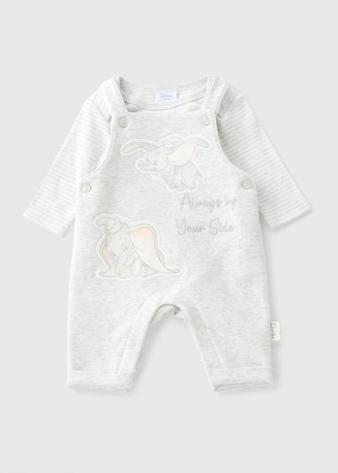 Disney Baby Grey Dumbo Dungaree (Newborn-12mths)