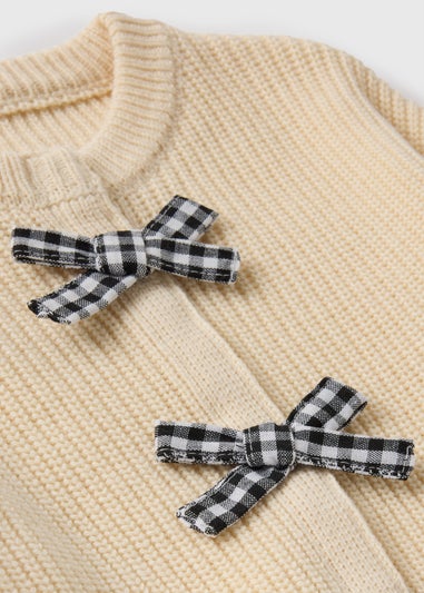 Girls Cream Bow Knit Cardigan (1-7yrs)