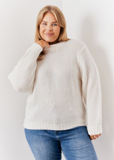 In The Style Jac Jossa Cream Fluffy Jumper