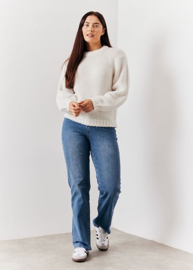 In The Style Jac Jossa Cream Fluffy Jumper