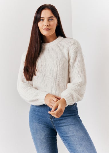 In The Style Jac Jossa Cream Fluffy Jumper