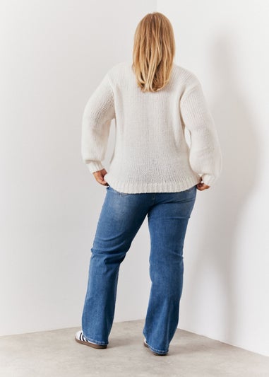 In The Style Jac Jossa Cream Fluffy Jumper