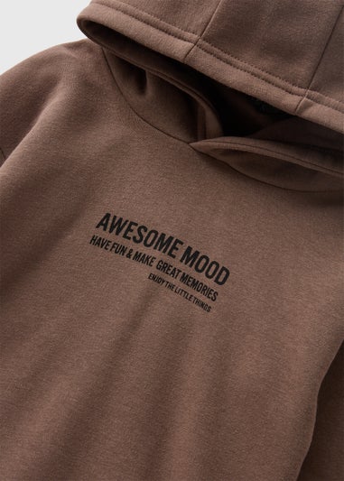 Boys Brown Awesome Mood Hoodie (1-7yrs)