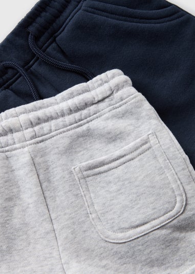 2 Pack Boys Navy & Grey Jogger Shorts (1-7yrs)