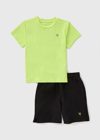 Boys Lime T-Shirt & Short Sports Set (3-7yrs)