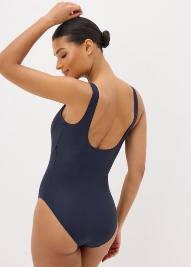 Souluxe Navy Piped Sports Swimsuit