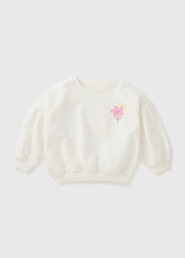 Girls Cream You Make Me Smile Sweatshirt (1-7yrs)