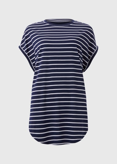 Navy Stripe Longline T-Shirt