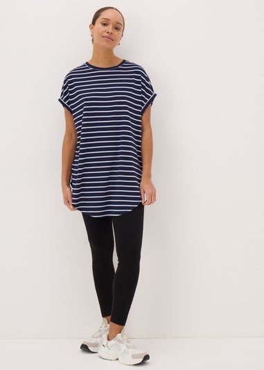 Navy Stripe Longline T-Shirt