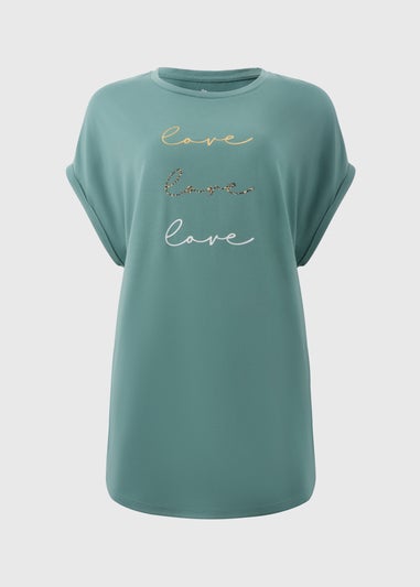 Green Love Longline T-Shirt