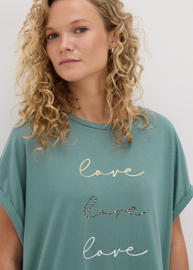 Green Love Longline T-Shirt