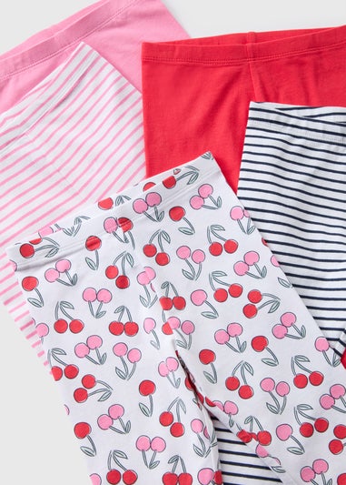 5 Pack Girls Red Cherry Leggings (1-7yrs)