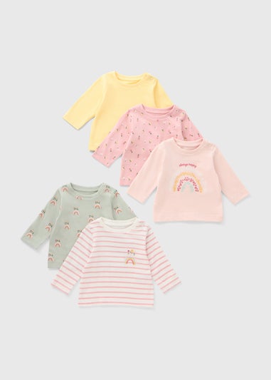 5 Pack Baby Multicolour Long Sleeve Top (Newborn-23mths)