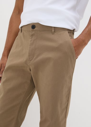 Beige Straight Fit Chinos