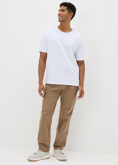 Beige Straight Fit Chinos