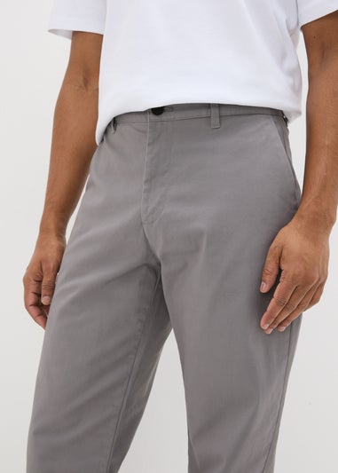 Grey Straight Fit Chinos