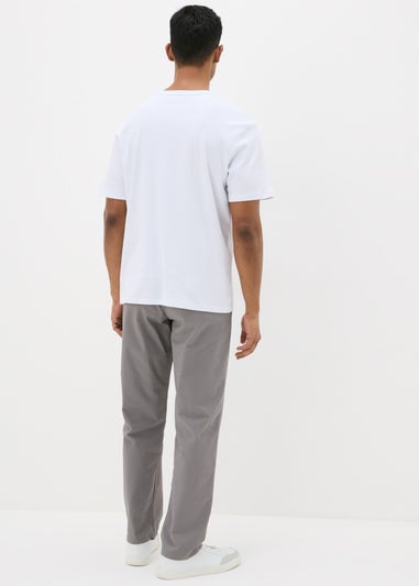 Grey Straight Fit Chinos