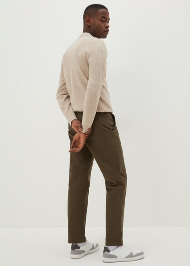 Khaki Straight Fit Chinos