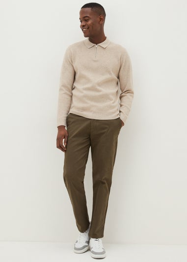 Khaki Straight Fit Chinos