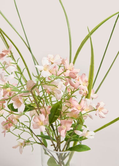 Pink Flower In Glass Vase