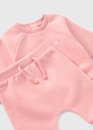 Baby Pink Sweatshirt & Jogging Bottom Set (Newborn-23mths)