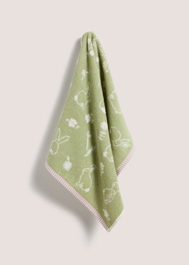 Green Meadow Bunnies Towel