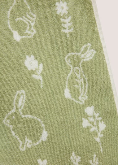 Green Meadow Bunnies Towel