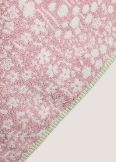 Pink Meadow Floral Towel