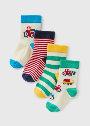 4 Pack Baby Transport Socks (Newborn-23mths)