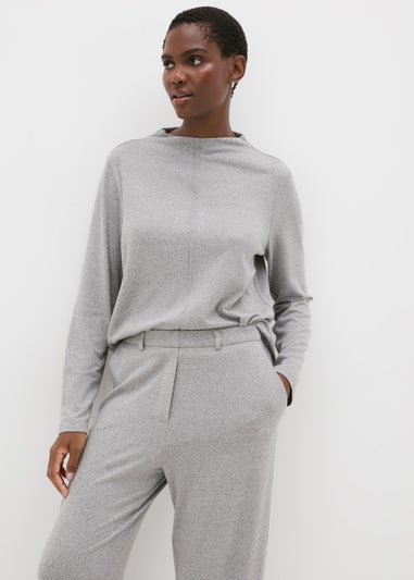 Et Vous Grey Front Seam Knit Jumper