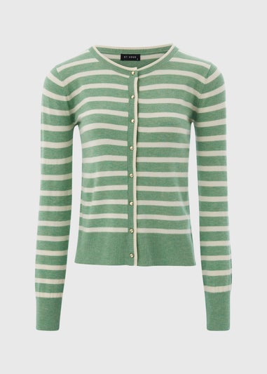 Et Vous Green Stripe Knit Cardigan