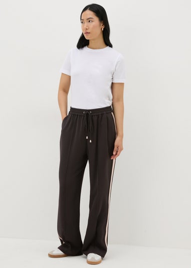 Et Vous Black Side Stripe Wide Leg Trousers