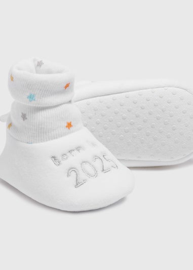 Baby White Born In 2025 Sock Boots (Newborn-12mths)