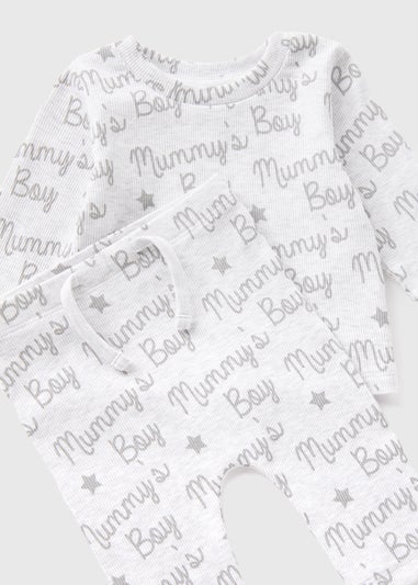 Baby Grey Mummy's Boy Top & Trousers Set (Newborn-23mths)