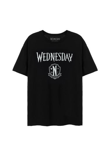 Wednesday Black/White Crest Logo T-Shirt