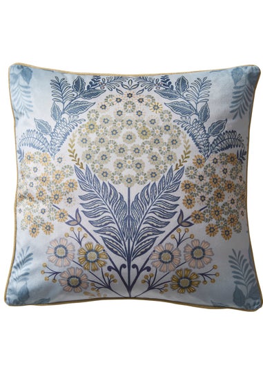 Appletree Heritage Evelina Navy Velvet Filled Cushion (43cm x 43cm)