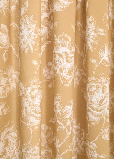 Dreams & Drapes Design Mishka Gold Pencil Pleat Curtains With Tie-Backs