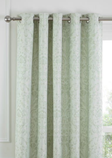 Curtina Marple Thermal Green Eyelet Curtains