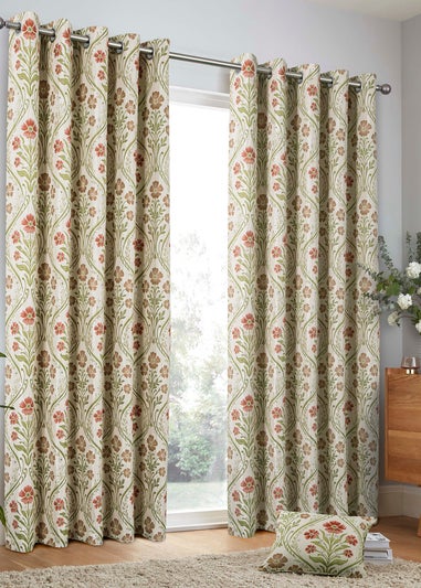 Curtina Estelle Woven Natural Eyelet Curtains