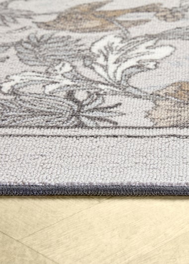 Dreams & Drapes Design Finch & Flower Non-Slip Natural Washable Rug