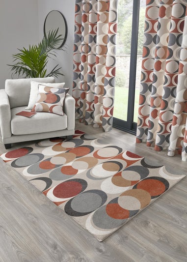 Fusion Sander Non-Slip Red Washable Rug