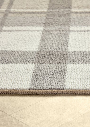 Fusion Balmoral Check Non-Slip Natural Washable Rug