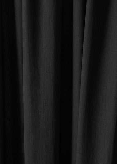 Fusion Dijon Blackout / Thermal Insulated Black Pencil Pleat Curtains