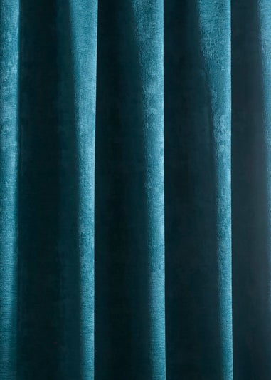 Fusion Galaxy Dim out Woven Green Pencil Pleat Curtains