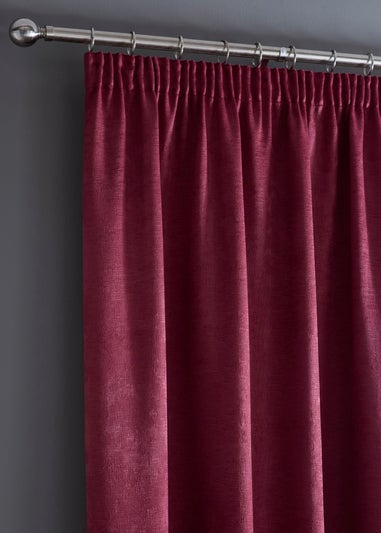 Fusion Galaxy Dim out Woven Purple Pencil Pleat Curtains