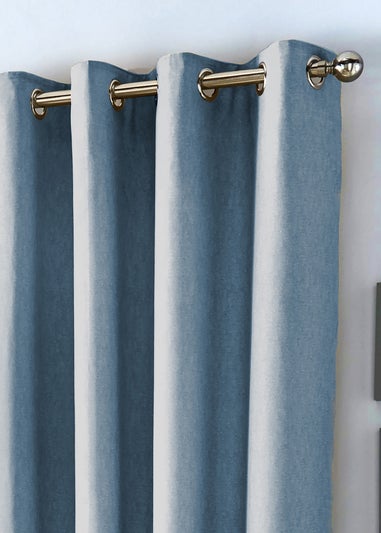 Fusion Sorbonne Blue Eyelet Curtains