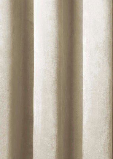 Laurence Llewelyn-Bowen Montrose Velvet Blackout Ivory Eyelet Curtains