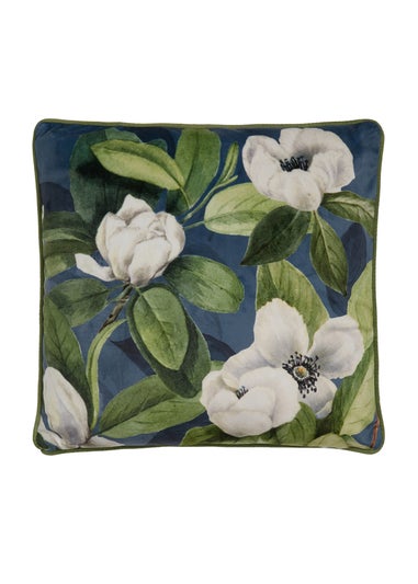 Soiree Alaya Blue Velvet Filled Cushion (43cm x 43cm)