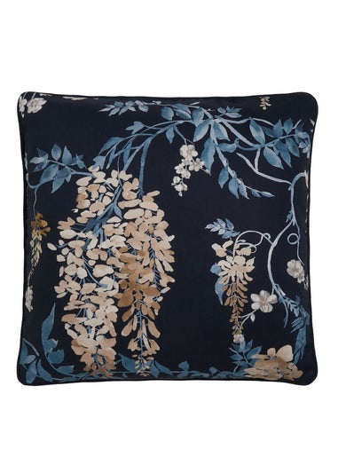 Dreams & Drapes Curtains Wisteria Navy Filled Cushion (43cm x 43cm)